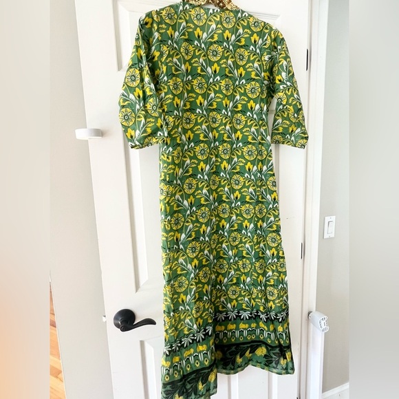 Roller Rabbit Green Zana Button-Down Maxi Dress - Picture 2 of 11